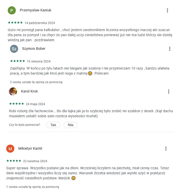 Opinia o Kalkulatorze